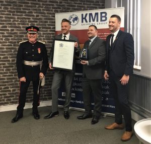 Lord-Lieutenant John Crabtree with directors of KMB Shipping Group